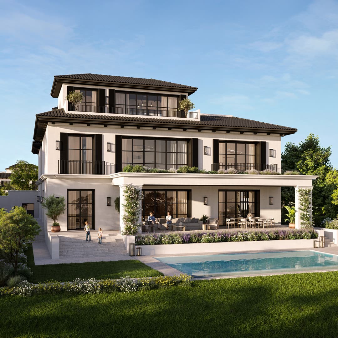 Hudayriyat Golf Estates villa exterior render 3
